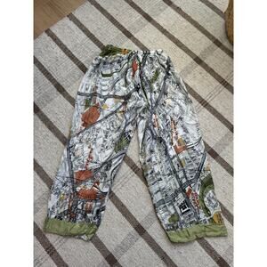 One Hundred Stars Palazzo Pants London Map Lounge XS Women’s Sheer Pajamas